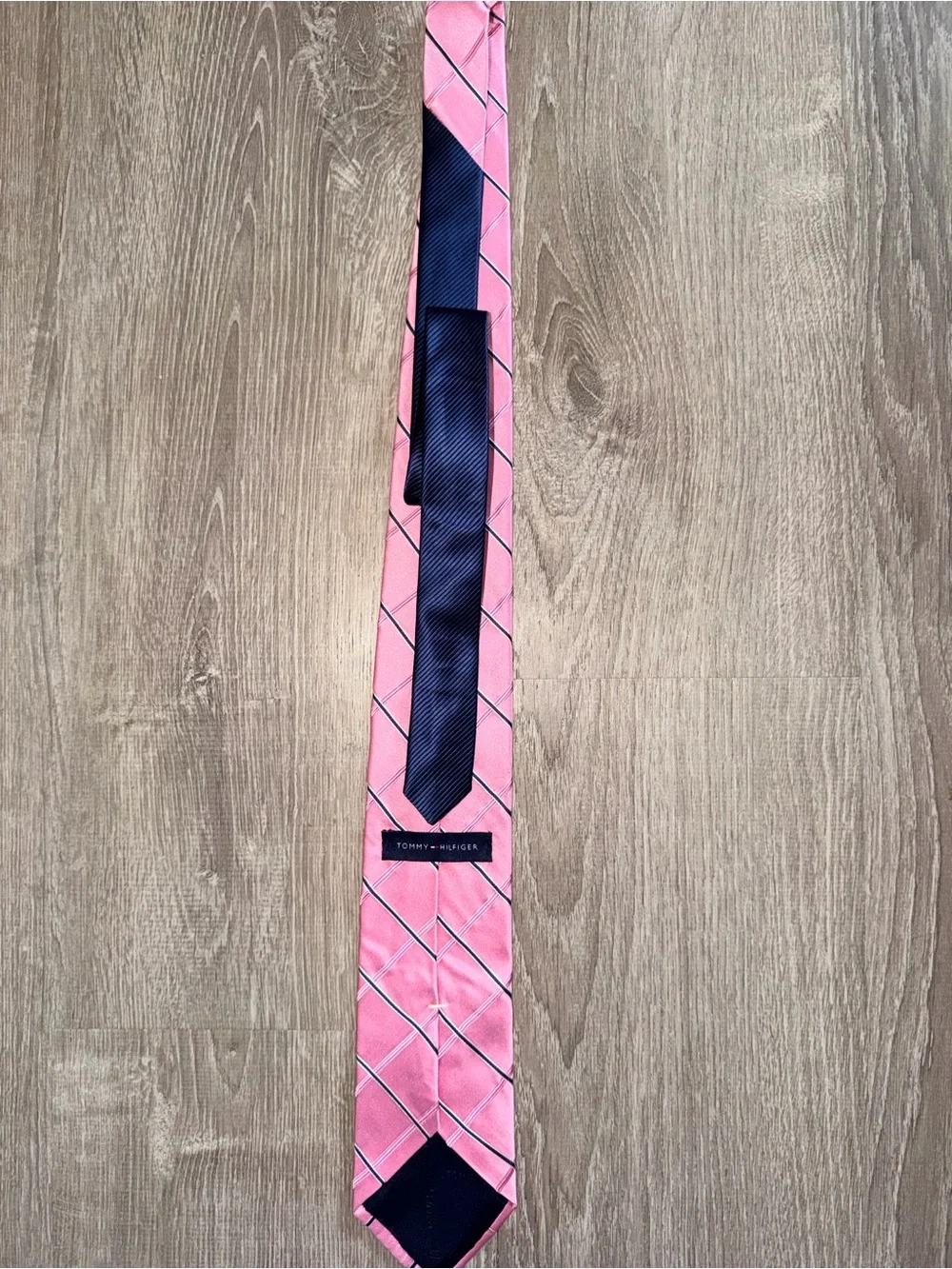 Tommy Hilfiger Pink Diagonal Stripe Silk-Effect Tie